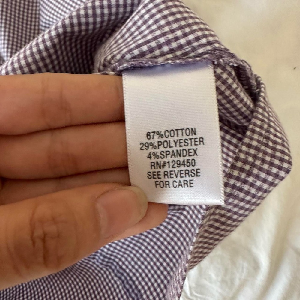 purple gingham button up blouse - image 6